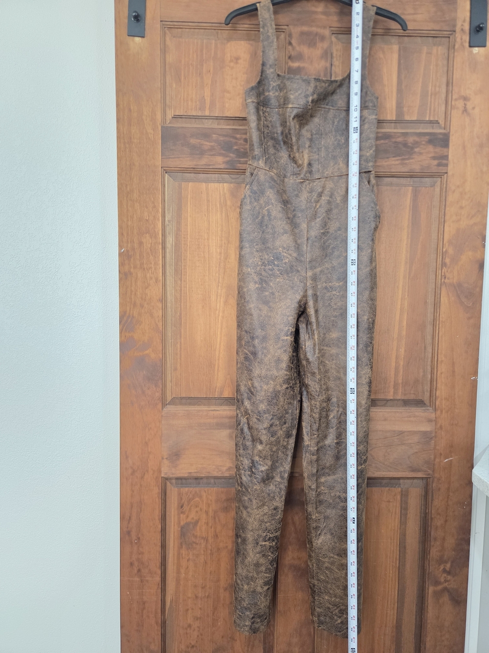 Forever 21 Brown Faux-Leather Wide-Leg Jumsuit (New) - Picture 6 of 8